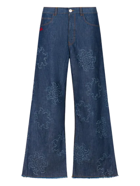 Marni frayed five-pocket jeans Blue PUJU0019S4USCY72