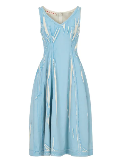 Marni screen-printed denim midi dress Blue ABJD1521A1USCY64