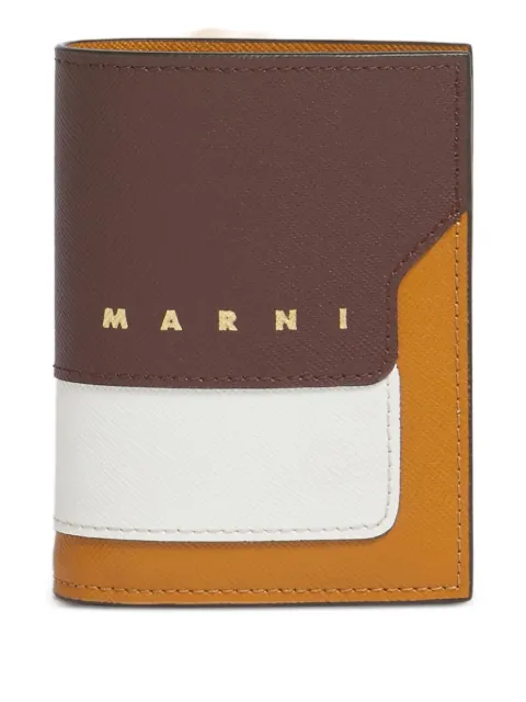 Marni saffiano leather bi-fold wallet Brown PFMOQ14U28LV520
