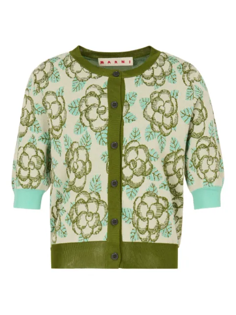 Marni floral-detail cardigan Neutrals CDMD0431EQUFC797