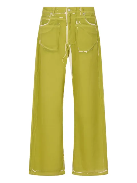 Marni five-pocket printed trousers Green PUJU0320A1USCY64