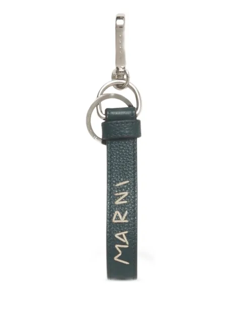 Marni leather keyring with mending-embroidery Green PCMI0018A2P6533