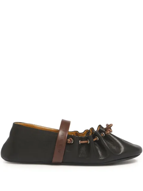 Marni leather Mary Jane soft ballerinas Black BAMS006400P1186