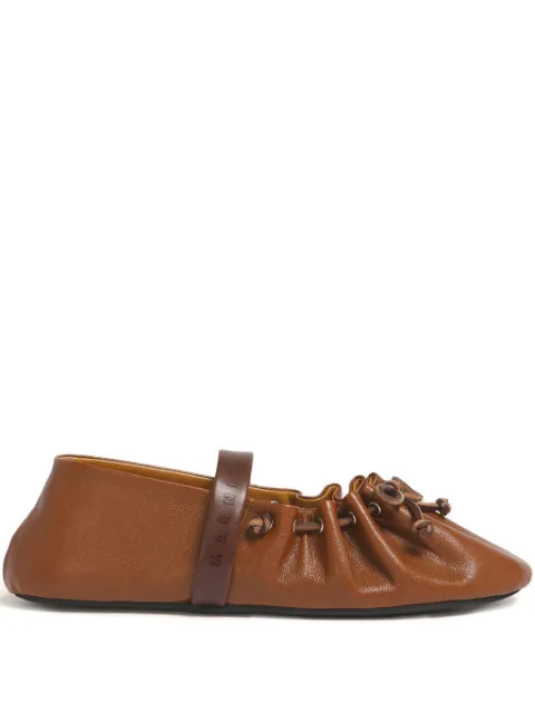 Marni leather Mary Jane soft ballerinas Brown BAMS006400P1186