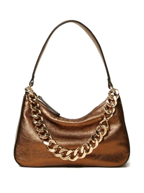 TWINSET Liliane medium laminated leather bag Brown 261TD8410