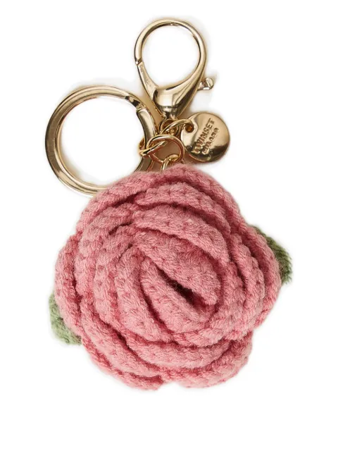 TWINSET rose crochet keychain Pink 261TH7044