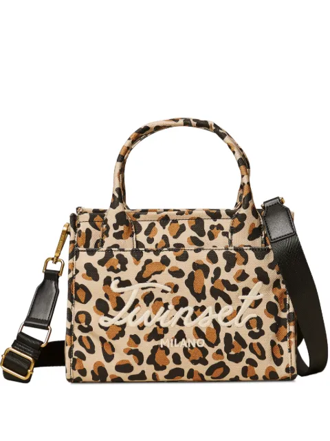 TWINSET animal print canvas shopper bag Neutrals 261TB7290
