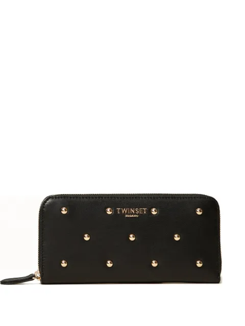 TWINSET zip around wallet with studs Black 261TB7173