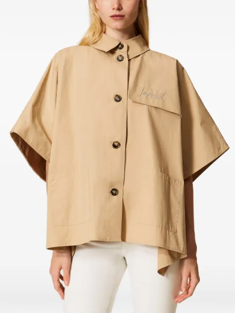TWINSET gabardine trench poncho Neutrals 261TA4290