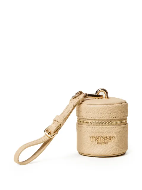 TWINSET cylindrical earphone holder with logo Neutrals 261TH7038