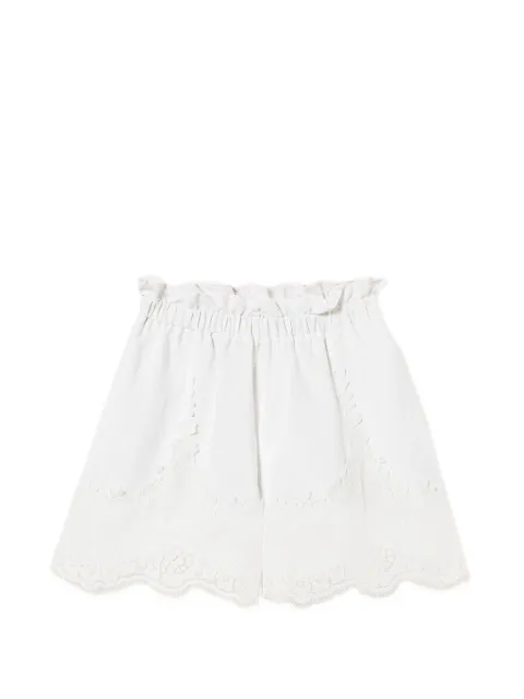 TWINSET linen shorts with lace White 261TT2183