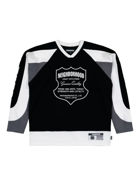 Neighborhood long-sleeved printed-logo sweatshirt Black 252FPNHCSM14