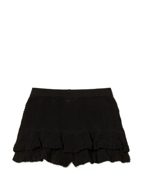 TWINSET knit shorts with ruffles Black 261TT3053