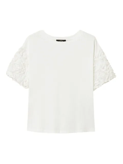 TWINSET T-shirt with tulle sleeves with flowers White 261AP2233