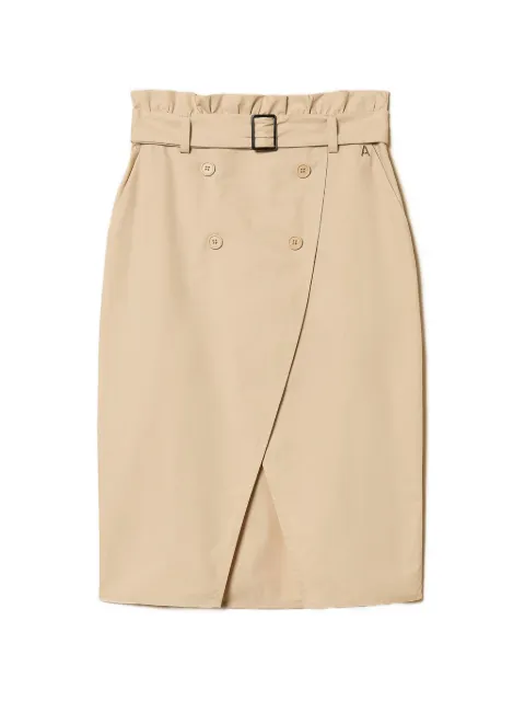 TWINSET recycled poplin midi skirt Neutrals 261AP208B