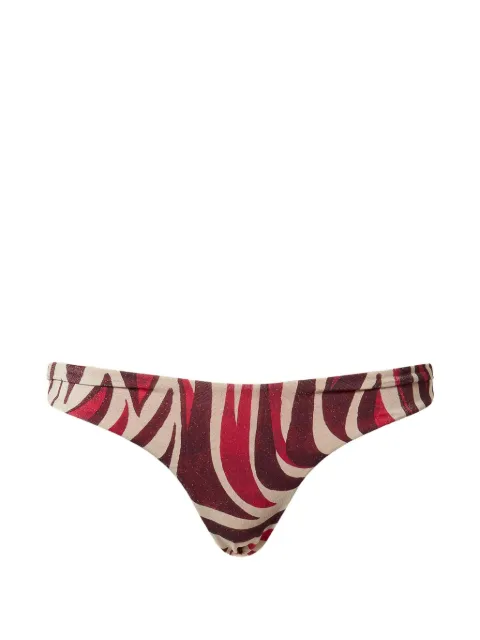 TWINSET brazilian bikini briefs with lurex and print Red 261LBMF77