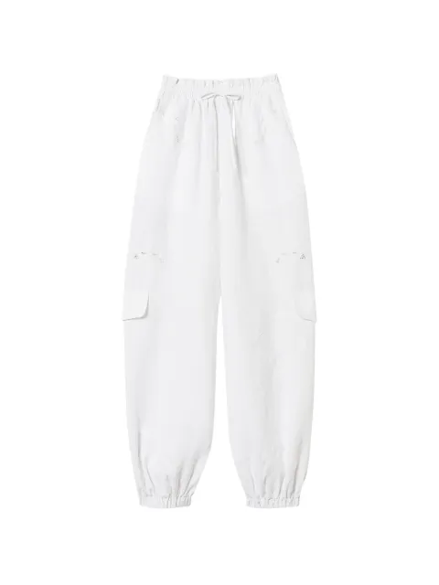 TWINSET linen and broderie anglaise jogger trousers White 261TT2121