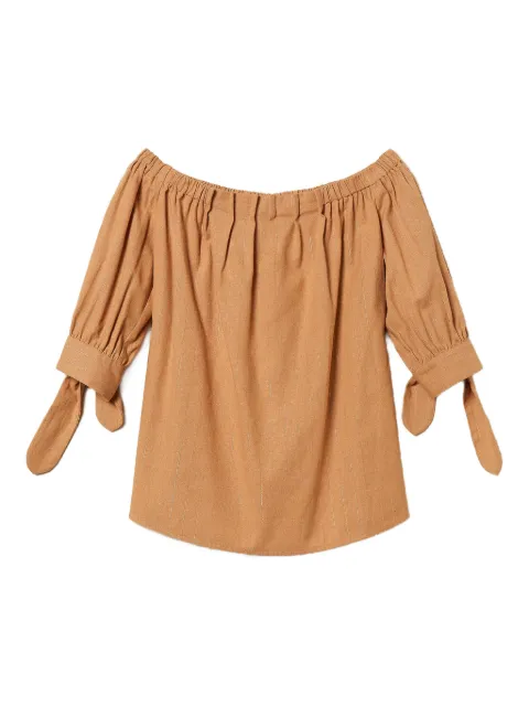 TWINSET lurex pinstripe blouse Brown 261LB2QGG