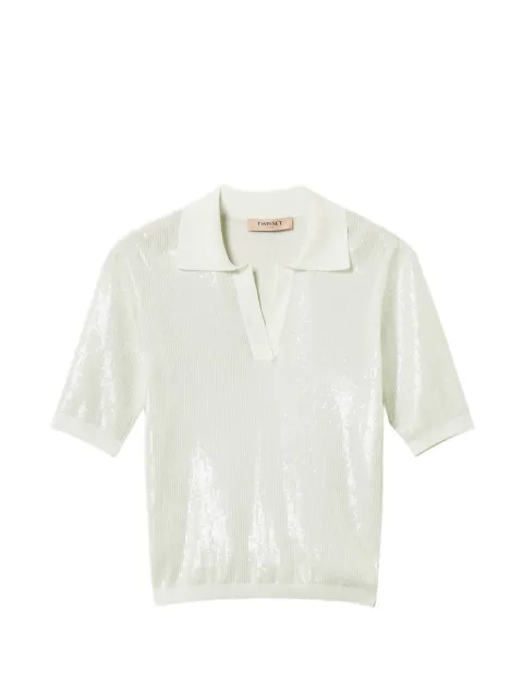 TWINSET polo shirt top with sequins Blue 261TP3300