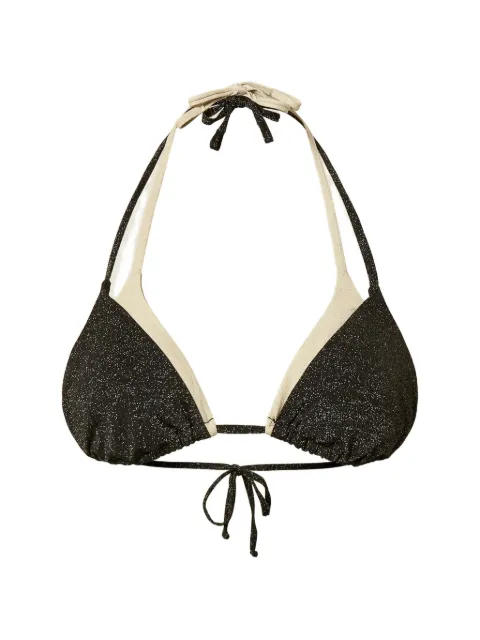 TWINSET two-tone triangle bikini top with lurex Black 261LBME22