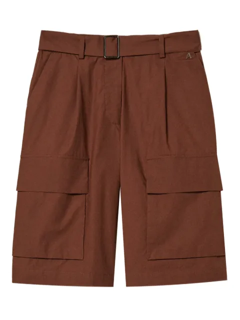 TWINSET recycled poplin cargo bermuda shorts Brown 261AP2082
