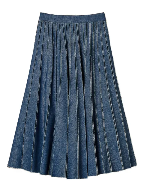 TWINSET long pleated denim skirt Blue 261TP2350
