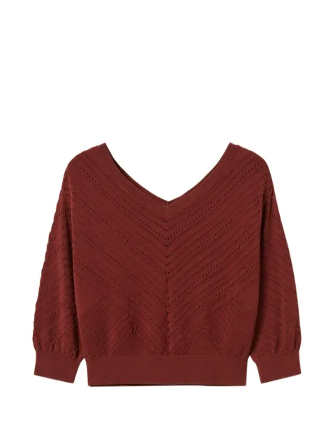 TWINSET chevron openwork jumper Red 261AT3040