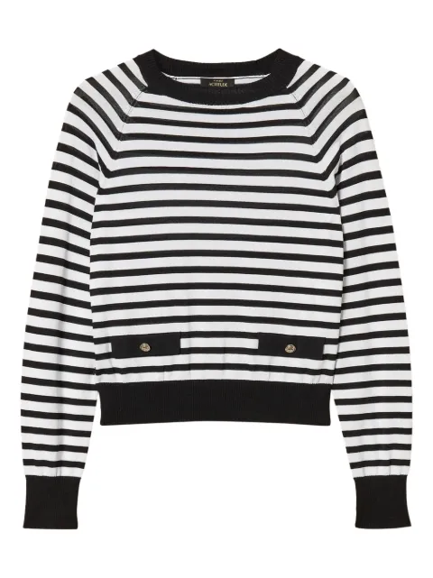 TWINSET striped crew neck jumper White 261AP3040