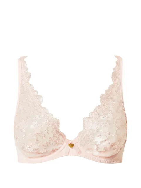 TWINSET embroidered tulle underwired bra Pink 261LL6C55