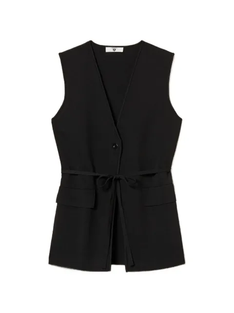 TWINSET fitted knit sleeveless jacket Black 261LL3LCC