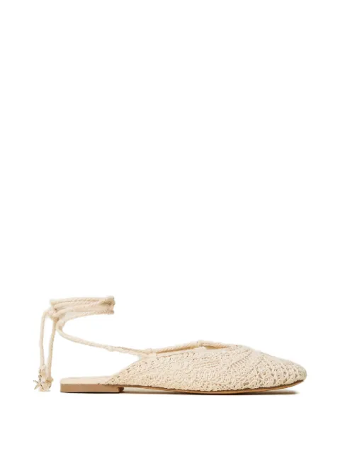 TWINSET crochet ballet mules Neutrals 261LMT014