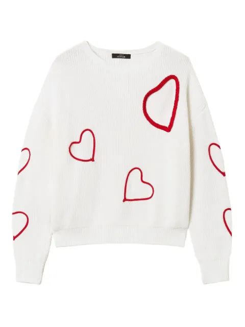 TWINSET jumper with embroidered hearts White 261AP3130