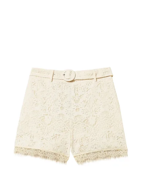 TWINSET lace shorts with belt Neutrals 261TT2312