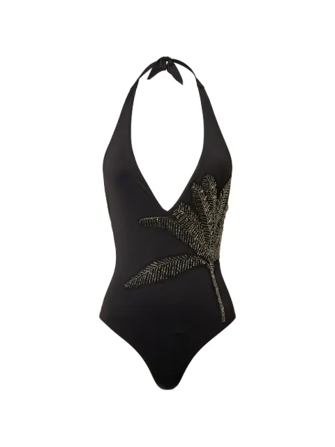 TWINSET one-piece swimsuit with embroidered patch Black 261LMMF00