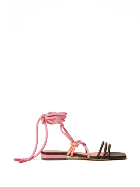 TWINSET x Myfo colour block flat sandals Orange 261AQT012