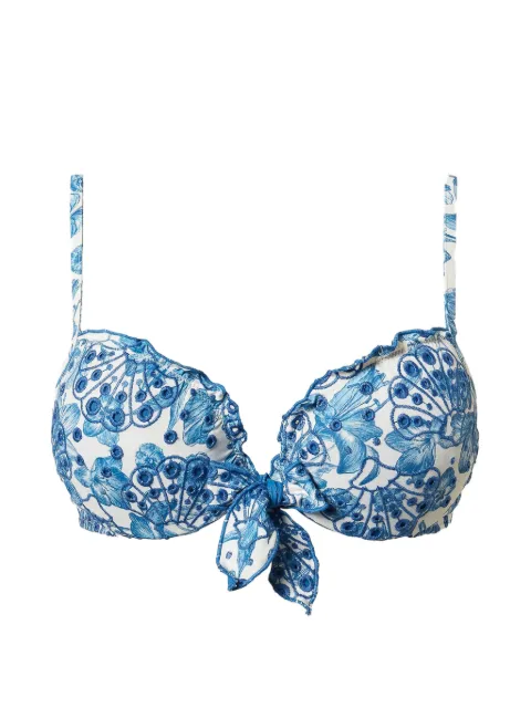 TWINSET push-up bikini top with embroidery Blue 261LMMD44