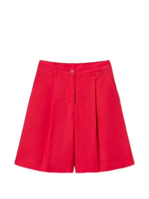 TWINSET linen blend bermuda shorts Red 261AP2321