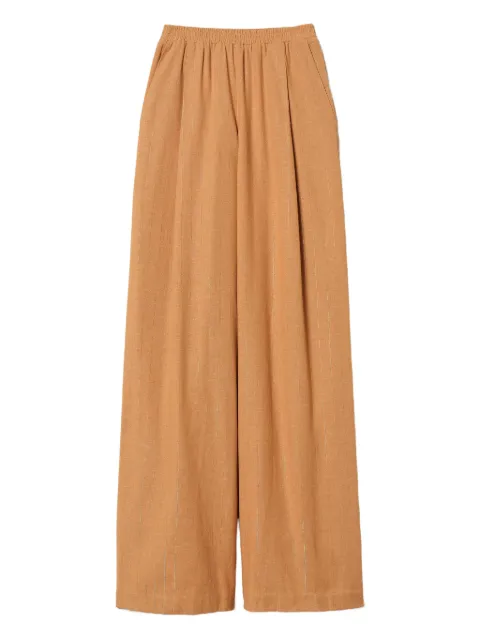 TWINSET wide lurex pinstripe trousers Brown 261LB2QFF