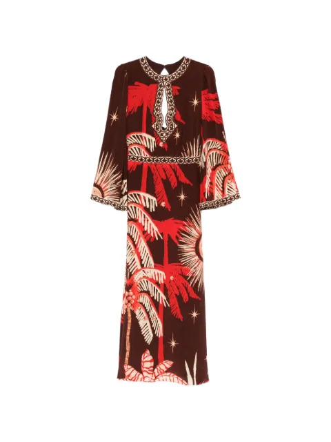 Johanna Ortiz patterned cut-out maxi dress Brown PT03666