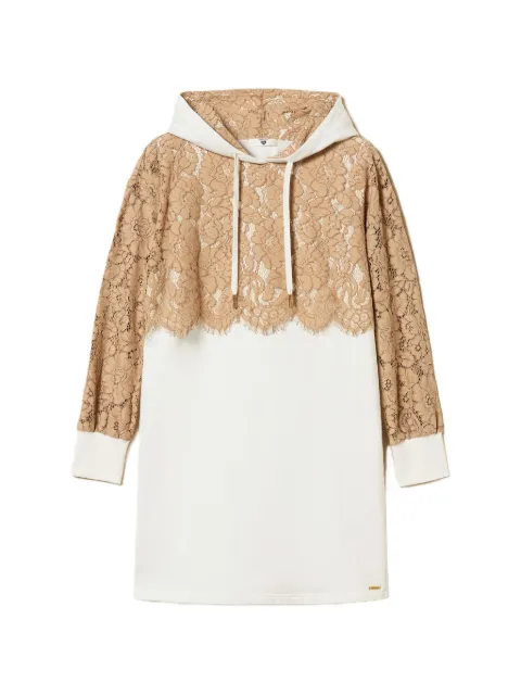 TWINSET lace-detail hooded dress White 261LL2AAA