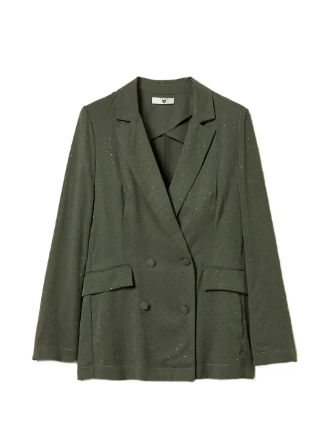 TWINSET twill blazer with studs Green 261LL2PAA