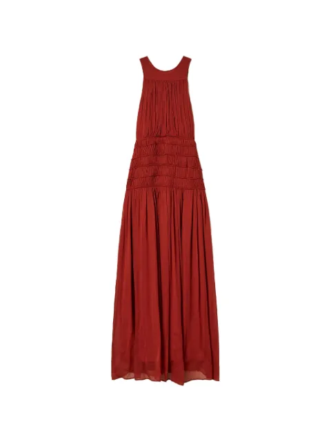 TWINSET long crépon sleeveless dress Brown 261TT2041