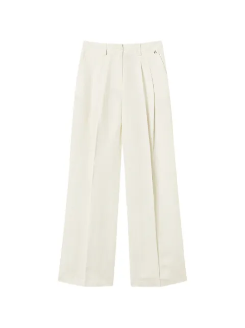 TWINSET linen blend palazzo trousers White 261AP2324