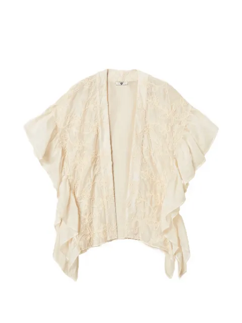 TWINSET poncho with Cornely embroidery Neutrals 261LB4AGG
