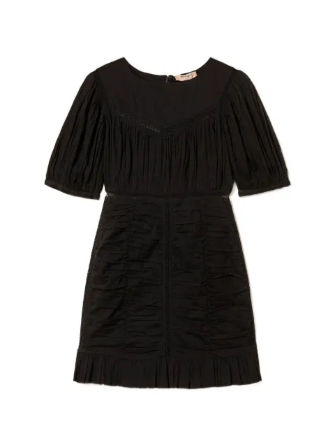 TWINSET short muslin dress with gathering Black 261TT2330