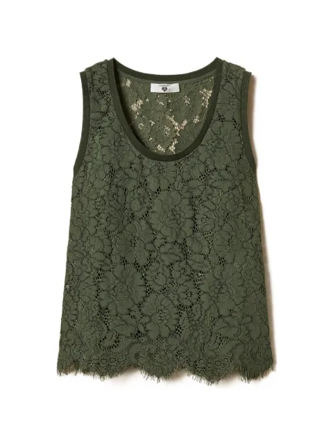 TWINSET rébrodé lace top Green 261LL2AEE
