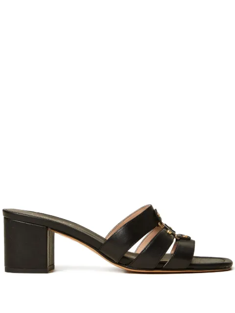 TWINSET leather mules with logo Black 261TCP03A