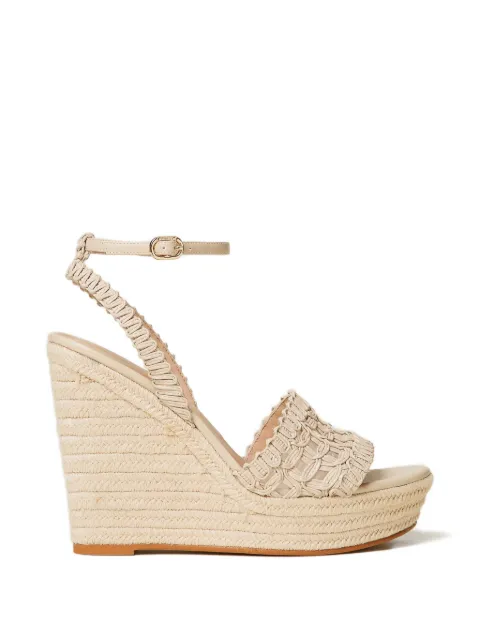 TWINSET wedge sandals with embroidery Neutrals 261TGT076