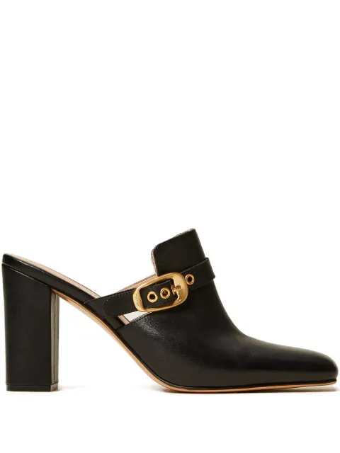 TWINSET leather mules with buckle Black 261TCP090