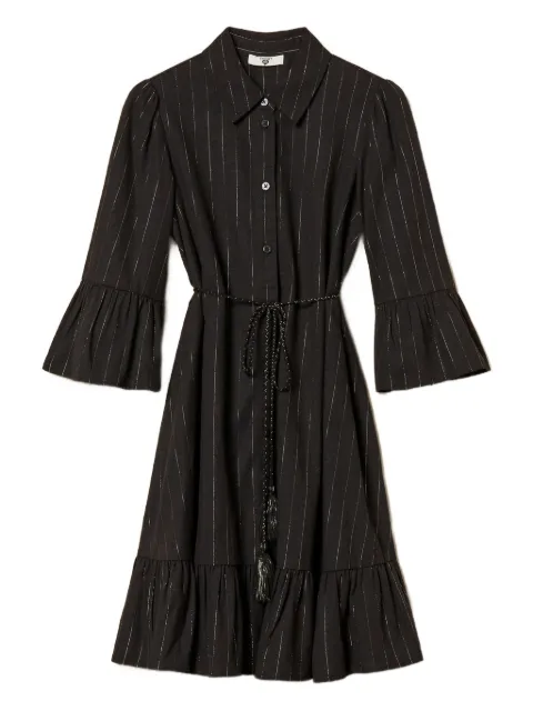 TWINSET short lurex pinstriped dress Black 261LB2QEE